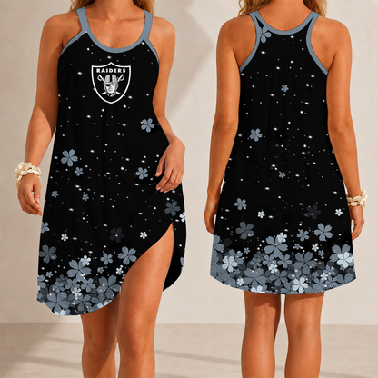 [SPECIAL OFFER] NEW CUSTOMIZED NFL07 LVR LAS VEGAS RAIDERS CAMISOLE DRESS