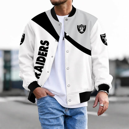 [SPECIAL OFFER] NEW CUSTOMIZED NFL07 LVR LAS VEGAS RAIDERS SATIN VARSITY & BASEBALL JACKET