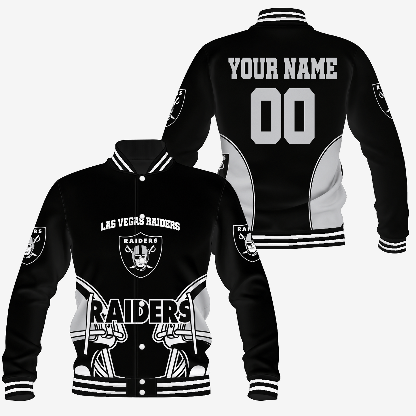 [SPECIAL OFFER] NEW CUSTOMIZED NFL07 LVR LAS VEGAS RAIDERS SATIN VARSITY & BASEBALL JACKET