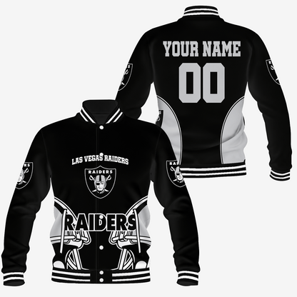 [SPECIAL OFFER] NEW CUSTOMIZED NFL07 LVR LAS VEGAS RAIDERS SATIN VARSITY & BASEBALL JACKET