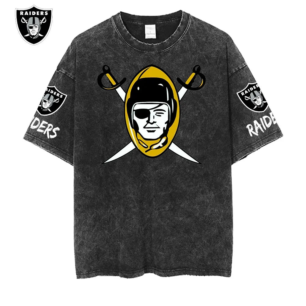[SPECIAL OFFER] NEW CUSTOMIZED NFL07 LVR LAS VEGAS RAIDERS MULTICOLOR WASHED TEE