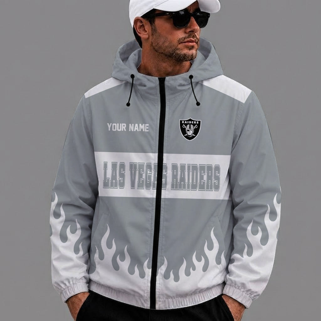 [SPECIAL OFFER] NEW CUSTOMIZED NFL07 LVR LAS VEGAS RAIDERS WINDBREAKER JACKET