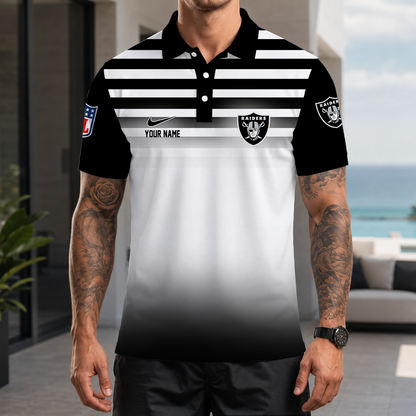 [SPECIAL OFFER] NEW CUSTOMIZED NFL07 LVR LAS VEGAS RAIDERS POLO SHIRT