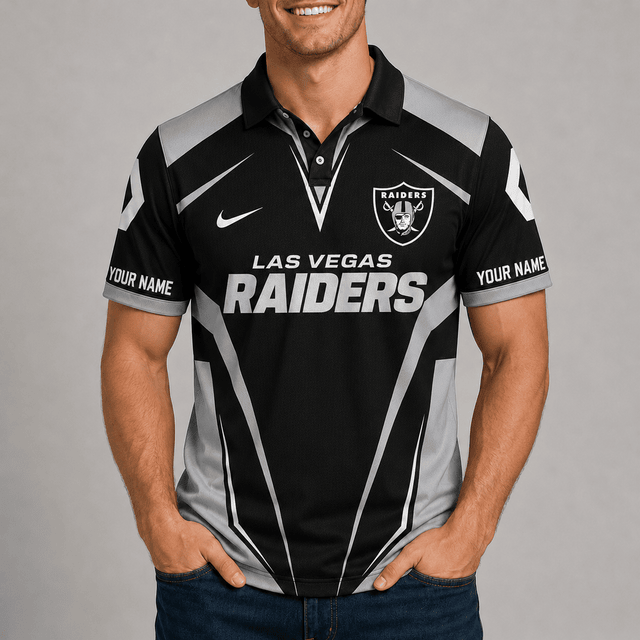 [SPECIAL OFFER] NEW CUSTOMIZED NFL07 LVR LAS VEGAS RAIDERS POLO SHIRT