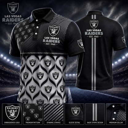 [SPECIAL OFFER] NEW CUSTOMIZED NFL07 LVR LAS VEGAS RAIDERS POLO SHIRT