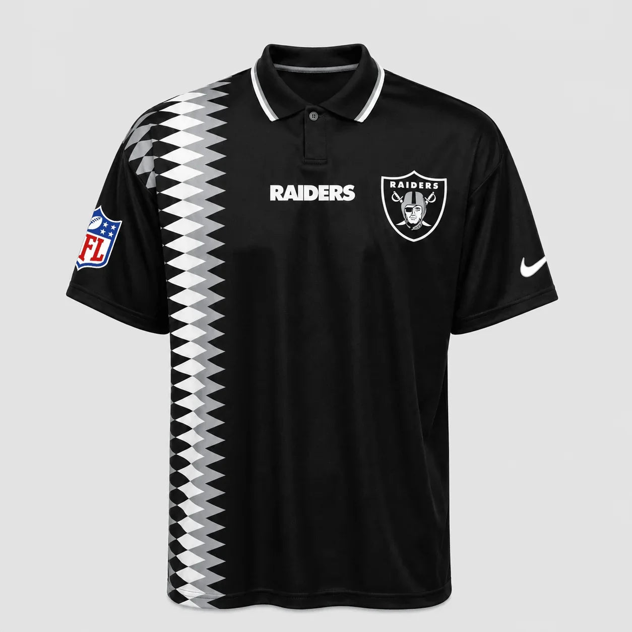 [SPECIAL OFFER] NEW CUSTOMIZED NFL07 LVR LAS VEGAS RAIDERS POLO SHIRT