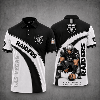 [SPECIAL OFFER] NEW CUSTOMIZED NFL07 LVR LAS VEGAS RAIDERS POLO SHIRT