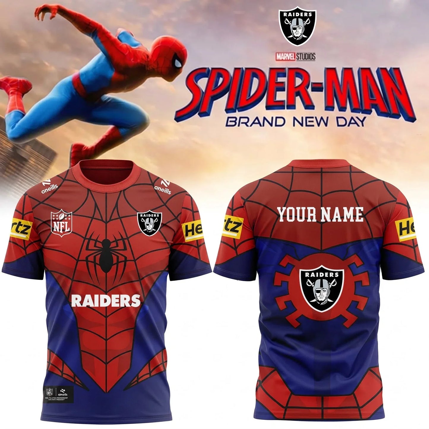 [SPECIAL OFFER] NEW CUSTOMIZED NFL07 LVR LAS VEGAS RAIDERS x SPIDER T-SHIRT, HOODIE & ZIP HOODIE