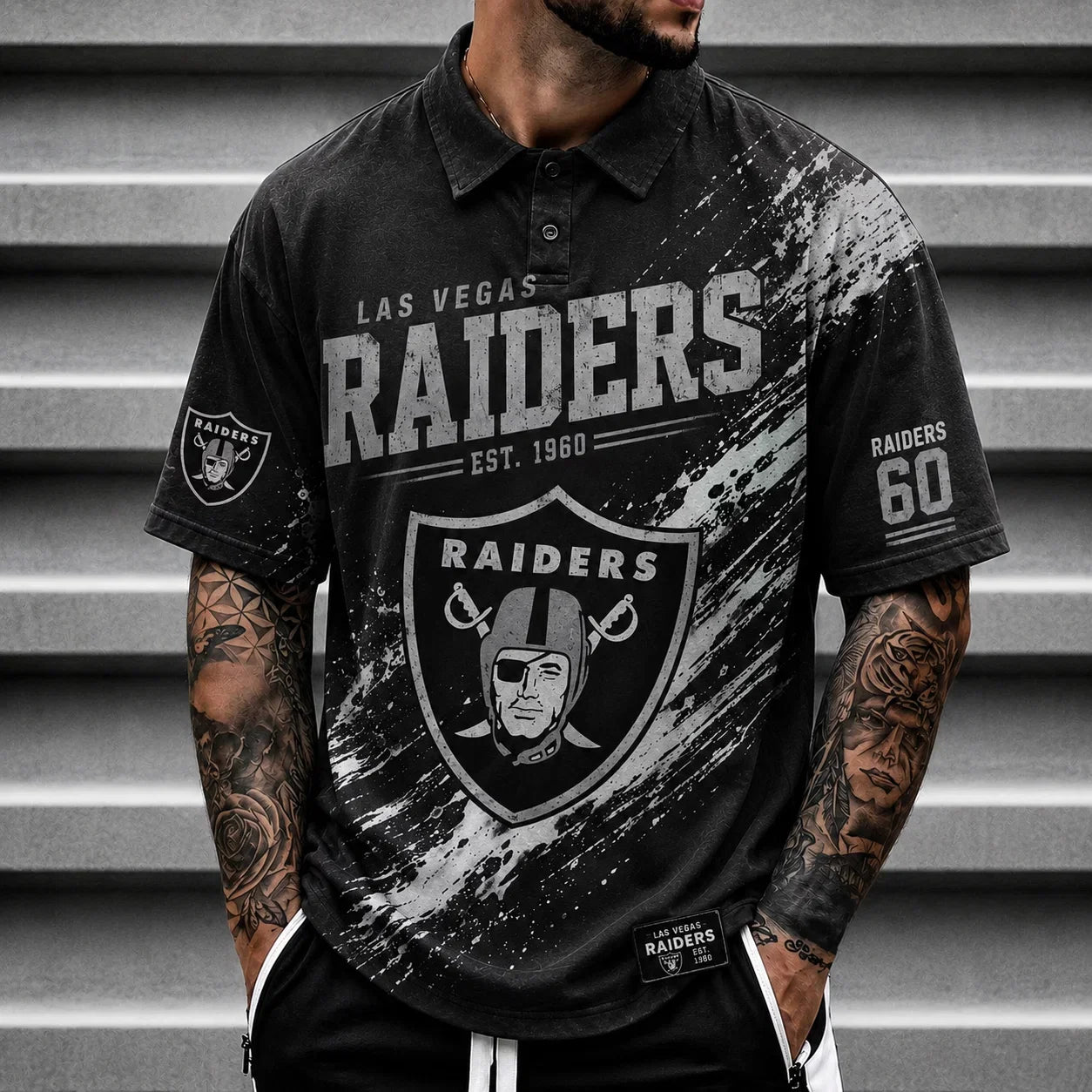 [SPECIAL OFFER] NEW CUSTOMIZED NFL07 LVR LAS VEGAS RAIDERS POLO SHIRT