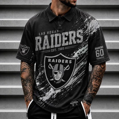 [SPECIAL OFFER] NEW CUSTOMIZED NFL07 LVR LAS VEGAS RAIDERS POLO SHIRT