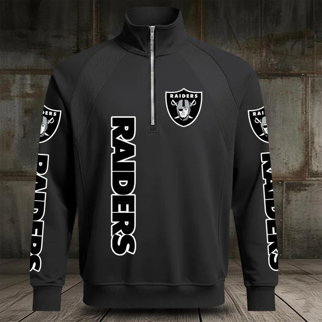 [SPECIAL OFFER] NEW CUSTOMIZED NFL07 LVR LAS VEGAS RAIDERS MEN'S MULTICOLOR QUARTER-ZIP PULLOVER