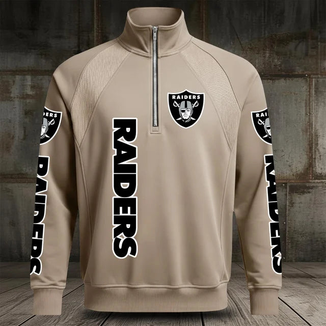 [SPECIAL OFFER] NEW CUSTOMIZED NFL07 LVR LAS VEGAS RAIDERS MEN'S MULTICOLOR QUARTER-ZIP PULLOVER