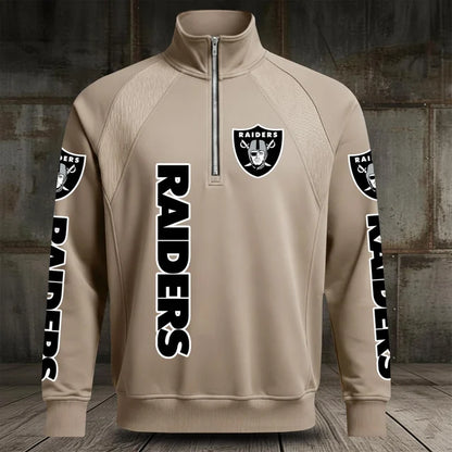 [SPECIAL OFFER] NEW CUSTOMIZED NFL07 LVR LAS VEGAS RAIDERS MEN'S MULTICOLOR QUARTER-ZIP PULLOVER