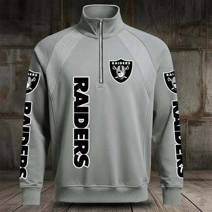 [SPECIAL OFFER] NEW CUSTOMIZED NFL07 LVR LAS VEGAS RAIDERS MEN'S MULTICOLOR QUARTER-ZIP PULLOVER