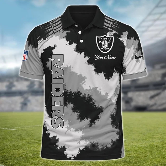 [SPECIAL OFFER] NEW CUSTOMIZED NFL07 LVR LAS VEGAS RAIDERS MULTICOLOR POLO SHIRT