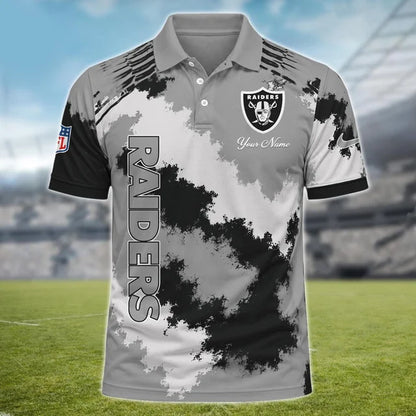 [SPECIAL OFFER] NEW CUSTOMIZED NFL07 LVR LAS VEGAS RAIDERS MULTICOLOR POLO SHIRT