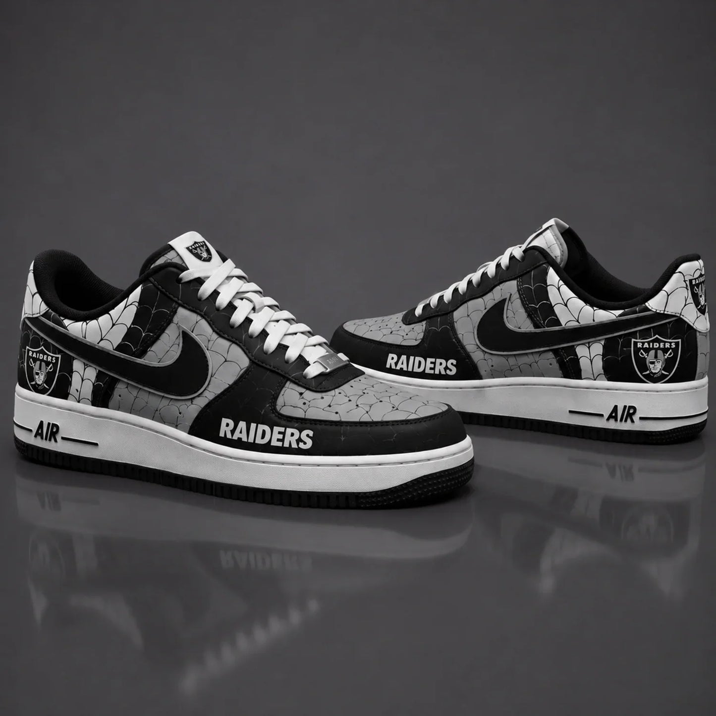 [SPECIAL OFFER] NEW CUSTOMIZED NFL07 LVR LAS VEGAS RAIDERS x SPIDER AF1 SHOES