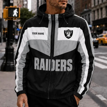 [SPECIAL OFFER] NEW CUSTOMIZED NFL07 LVR LAS VEGAS RAIDERS WINDBREAKER JACKET