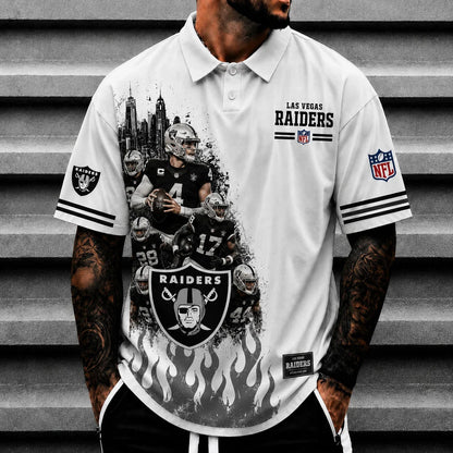[SPECIAL OFFER] NEW CUSTOMIZED NFL07 LVR LAS VEGAS RAIDERS POLO SHIRT