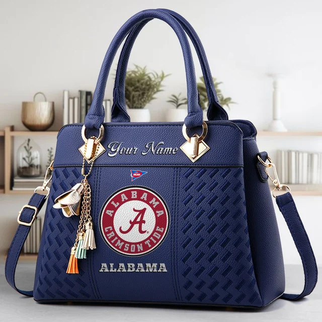 LIMITED EDITION - NEW CUSTOMIZED FBS NCAA08 ABC AB CRIMSON TIDE ZIP HANDBAG MULTICOLOR