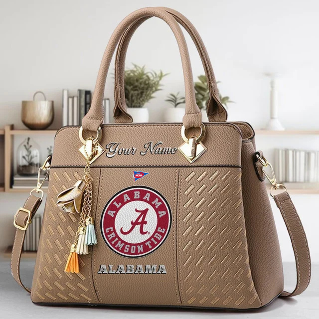 LIMITED EDITION - NEW CUSTOMIZED FBS NCAA08 ABC AB CRIMSON TIDE ZIP HANDBAG MULTICOLOR
