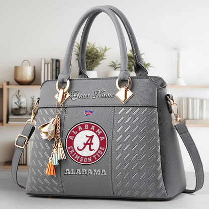 LIMITED EDITION - NEW CUSTOMIZED FBS NCAA08 ABC AB CRIMSON TIDE ZIP HANDBAG MULTICOLOR
