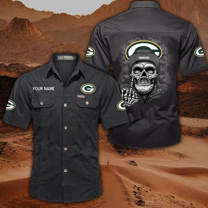 [SPECIAL OFFER] NEW CUSTOMIZED NFL08 GBP GREEN BAY PACKERS MUTICOLOR MEN'S CARGO SHIRT