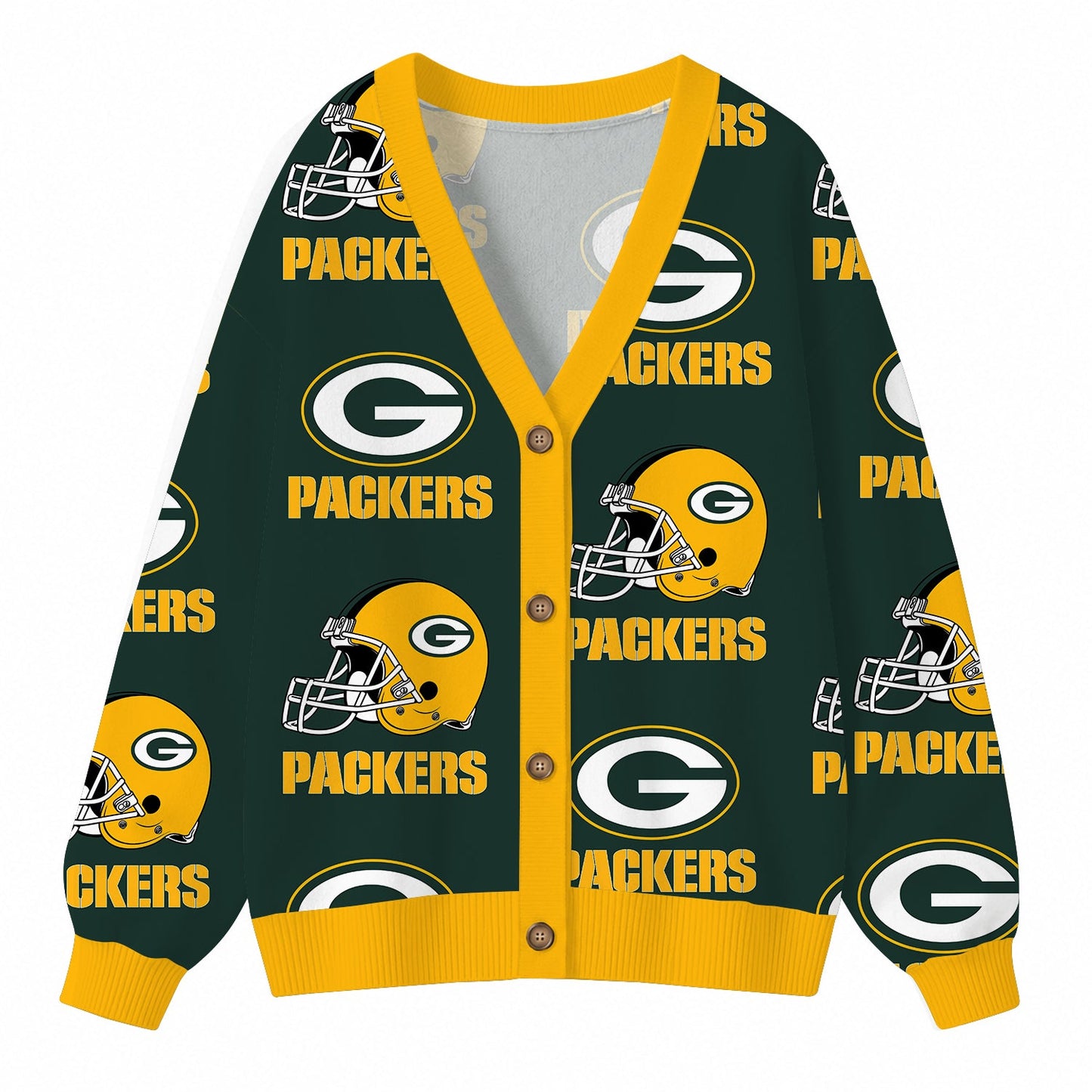 [SPECIAL OFFER] NEW CUSTOMIZED NFL08 GBP GREEN BAY PACKERS CARDIGAN