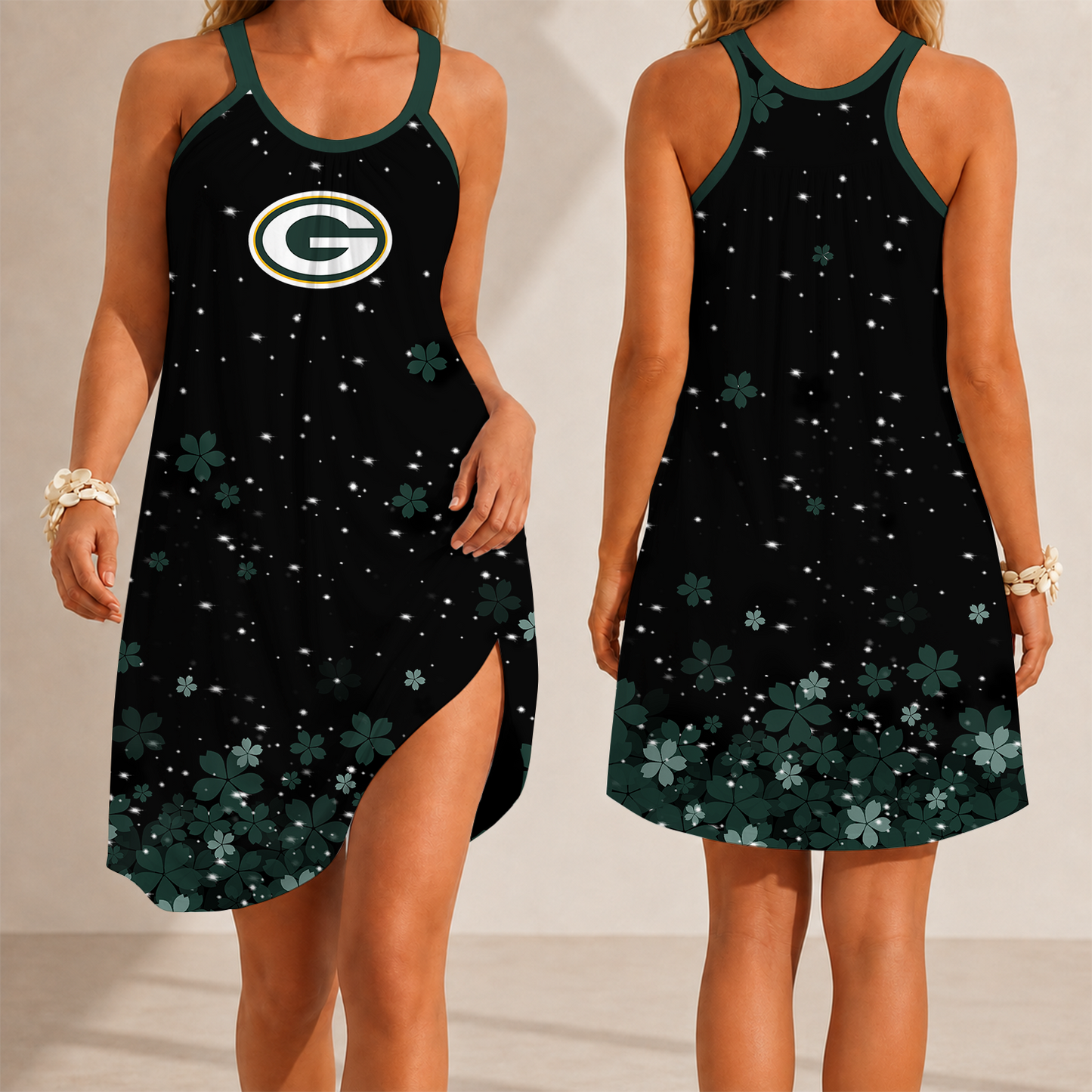 [SPECIAL OFFER] NEW CUSTOMIZED NFL08 GBP GREEN BAY PACKERS CAMISOLE DRESS