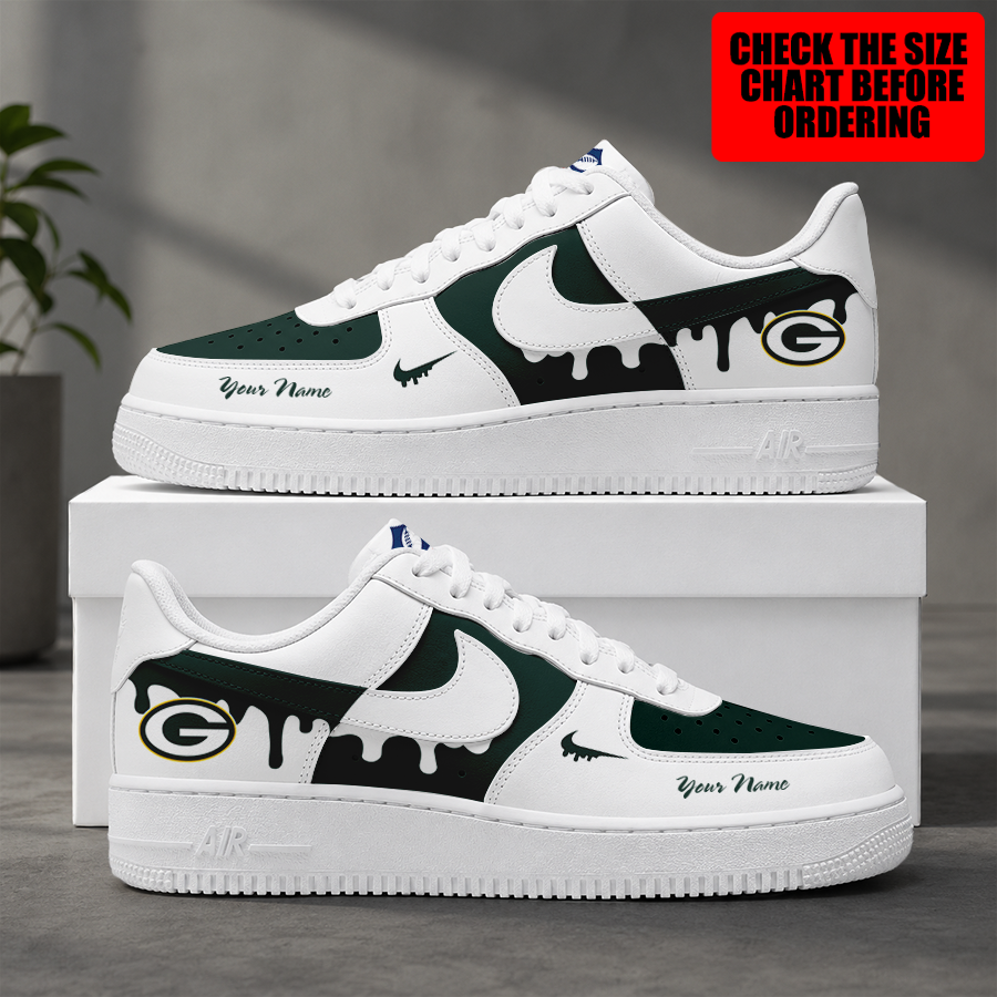 [SPECIAL OFFER] NEW CUSTOMIZED NFL08 GBP GREEN BAY PACKERS AF1 SHOES