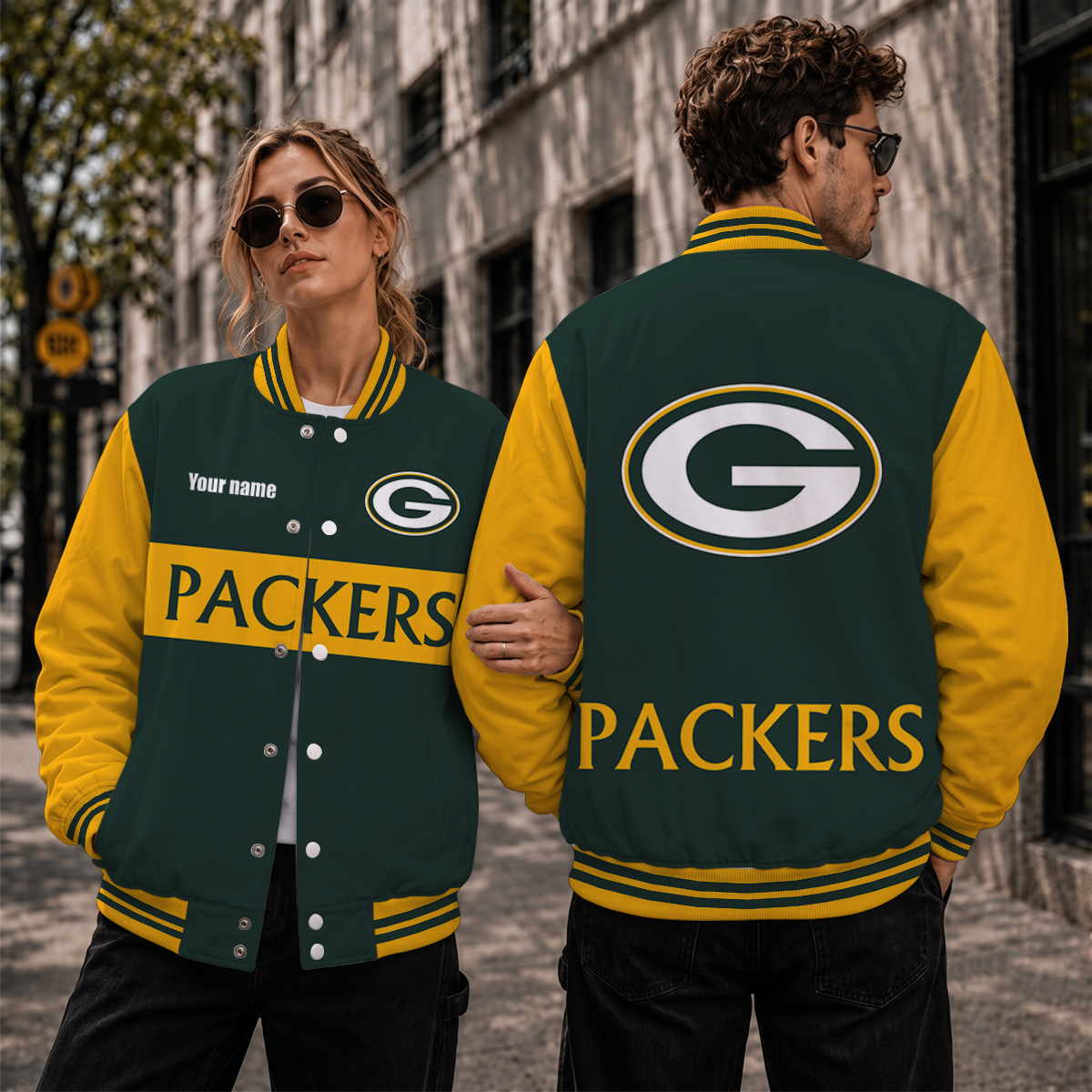 [SPECIAL OFFER] NEW CUSTOMIZED NFL08 GBP GREEN BAY PACKERS SATIN VARSITY & BASEBALL JACKET