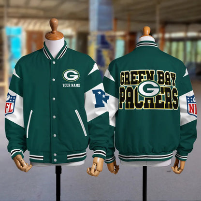 [SPECIAL OFFER] NEW CUSTOMIZED NFL08 GBP GREEN BAY PACKERS SATIN VARSITY & BASEBALL JACKET