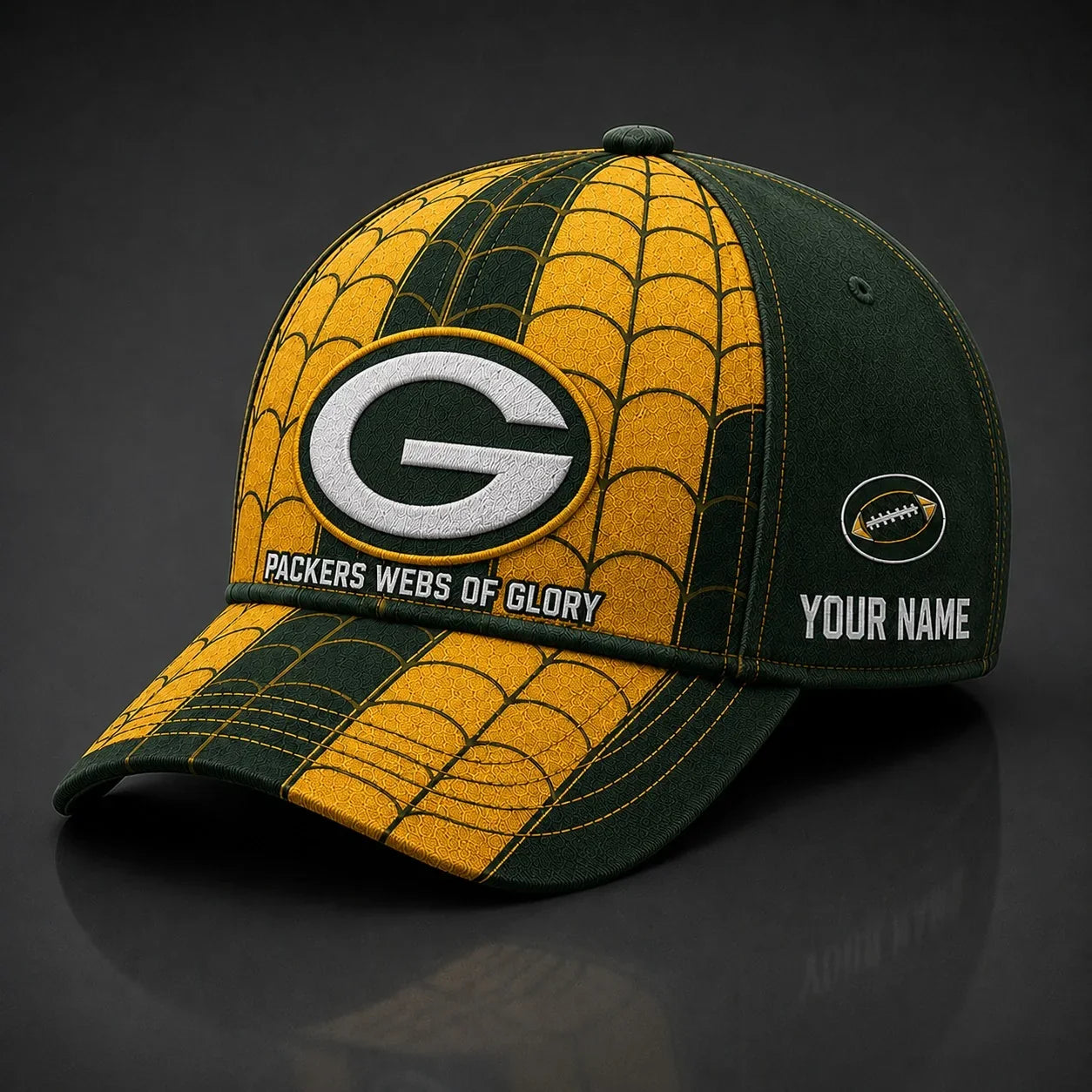 [SPECIAL OFFER] NEW CUSTOMIZED NFL08 GBP GREEN BAY PACKERS x SPIDER CLASSIC CAP