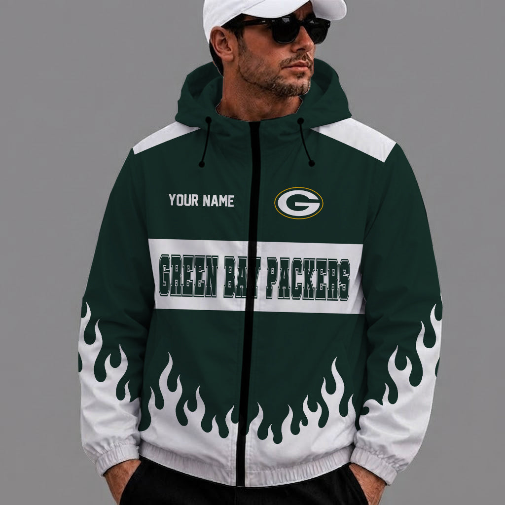 [SPECIAL OFFER] NEW CUSTOMIZED NFL08 GBP GREEN BAY PACKERS WINDBREAKER JACKET