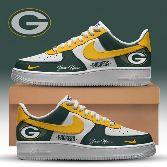 [SPECIAL OFFER] NEW CUSTOMIZED NFL08 GBP GREEN BAY PACKERS AF1 SNEAKERS