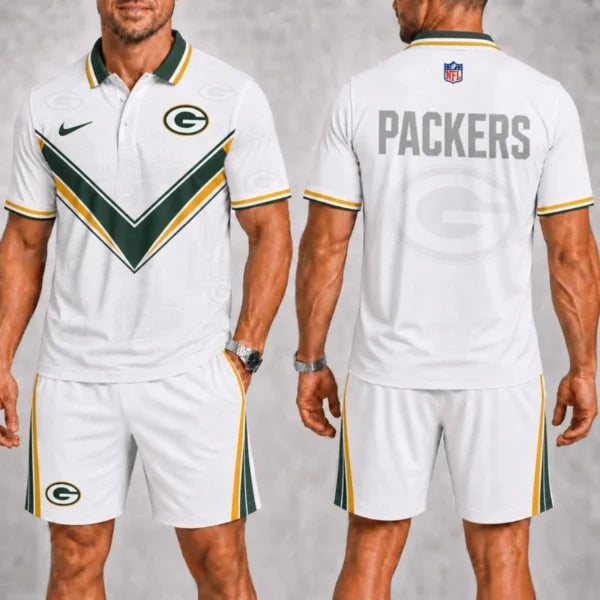 [SPECIAL OFFER] NEW CUSTOMIZED NFL08 GBP GREEN BAY PACKERS POLO SHIRT & SHORT PANTS