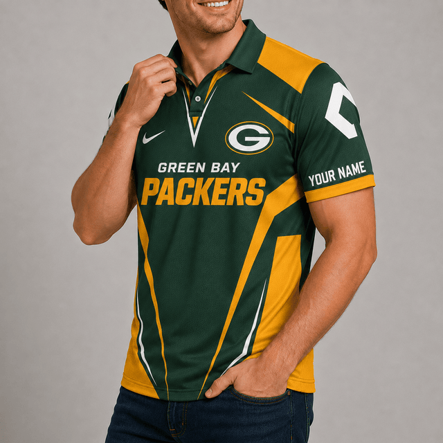 [SPECIAL OFFER] NEW CUSTOMIZED NFL08 GBP GREEN BAY PACKERS POLO SHIRT