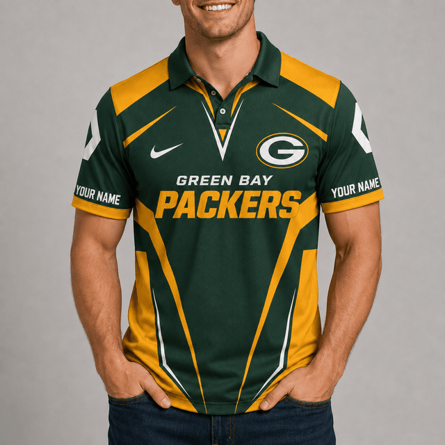 [SPECIAL OFFER] NEW CUSTOMIZED NFL08 GBP GREEN BAY PACKERS POLO SHIRT