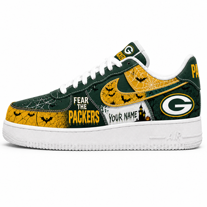 [SPECIAL OFFER] NEW CUSTOMIZED NFL08 GBP GREEN BAY PACKERS HALLOWEEN AF1 SHOES