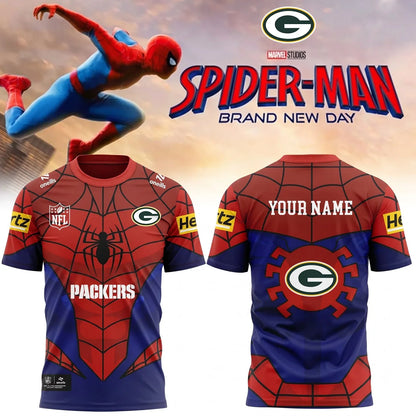 [SPECIAL OFFER] NEW CUSTOMIZED NFL08 GBP GREEN BAY PACKERS x SPIDER T-SHIRT, HOODIE & ZIP HOODIE