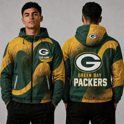 [SPECIAL OFFER] NEW CUSTOMIZED NFL08 GBP GREEN BAY PACKERS WINDBREAKER JACKET