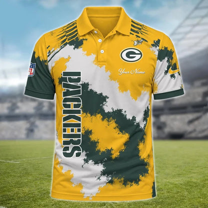 [SPECIAL OFFER] NEW CUSTOMIZED NFL08 GBP GREEN BAY PACKERS MULTICOLOR POLO SHIRT
