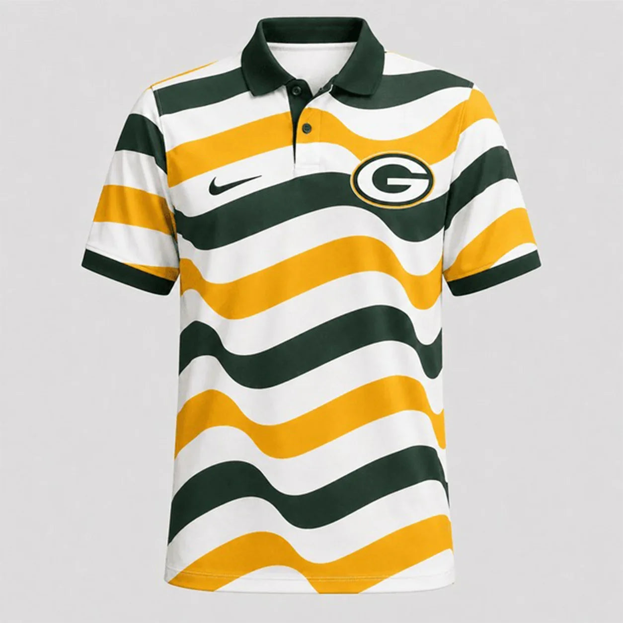[SPECIAL OFFER] NEW CUSTOMIZED NFL08 GBP GREEN BAY PACKERS STRIPED POLO SHIRT
