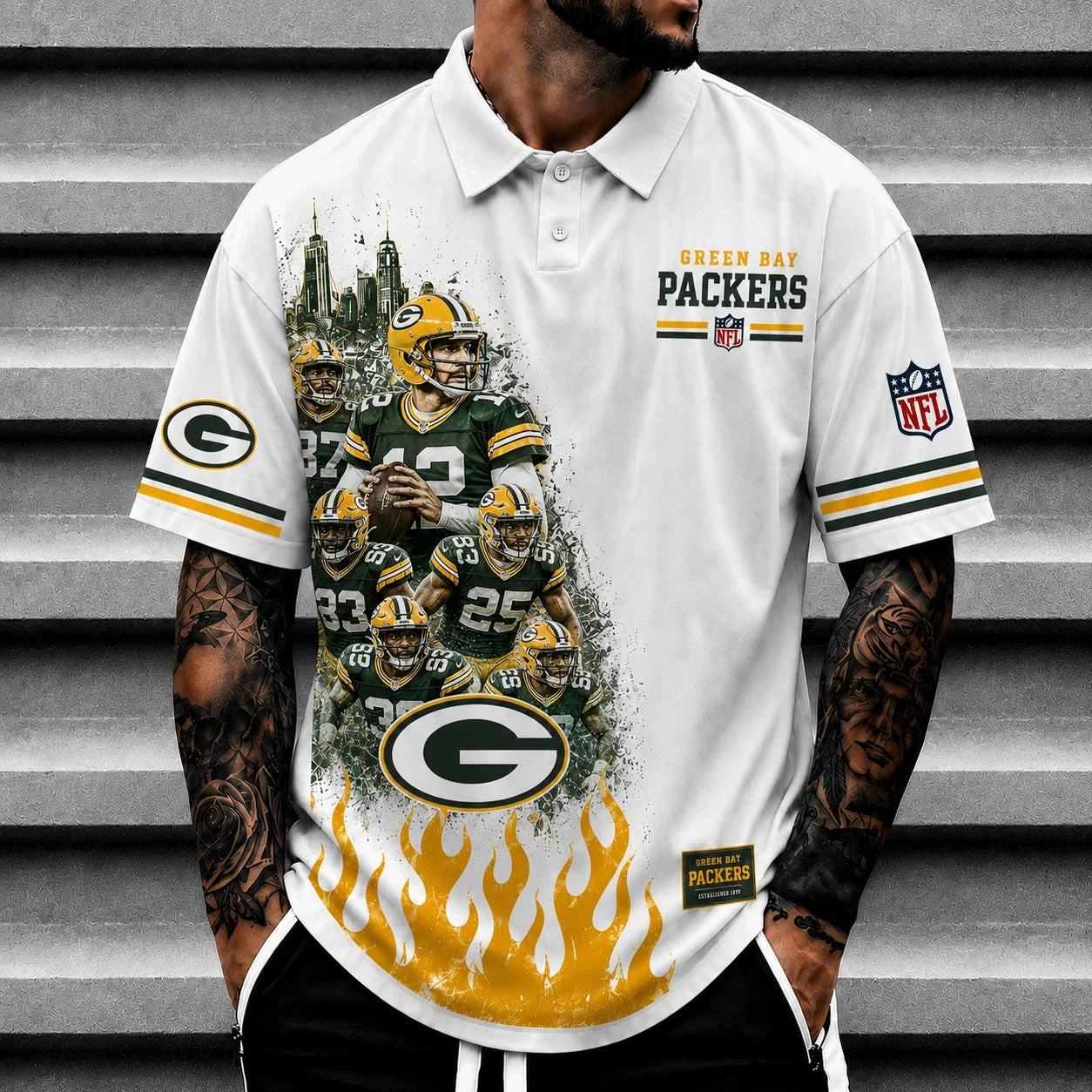 [SPECIAL OFFER] NEW CUSTOMIZED NFL08 GBP GREEN BAY PACKERS POLO SHIRT