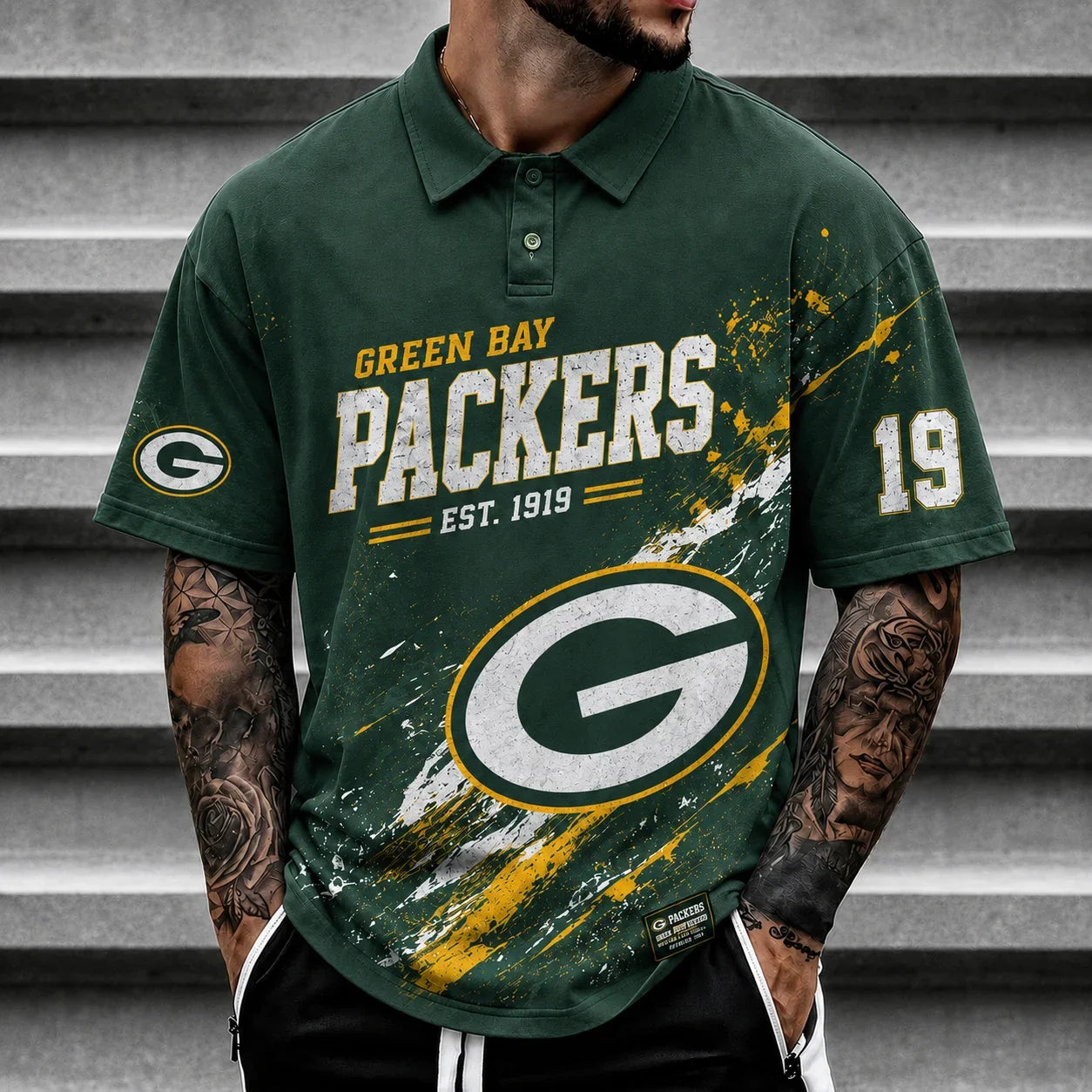[SPECIAL OFFER] NEW CUSTOMIZED NFL08 GBP GREEN BAY PACKERS POLO SHIRT