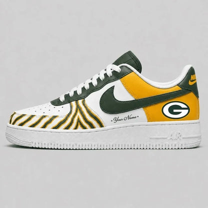 [SPECIAL OFFER] NEW CUSTOMIZED NFL08 GBP GREEN BAY PACKERS AF1 SHOES