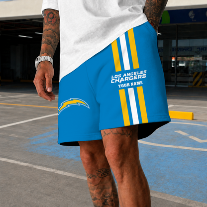 [SPECIAL OFFER] NEW CUSTOMIZED NFL09 LAC LOS ANGELES CHARGERS SHORT PANTS