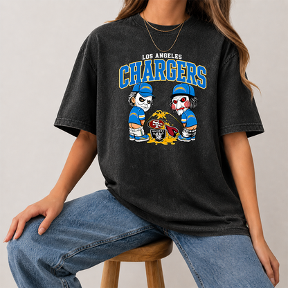 [SPECIAL OFFER] NEW CUSTOMIZED NFL09 LAC LOS ANGELES CHARGERS FUNNY WASHED TEE