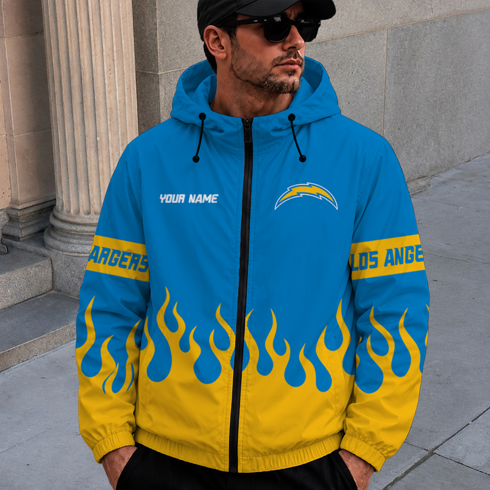 [SPECIAL OFFER] NEW CUSTOMIZED NFL09 LAC LOS ANGELES CHARGERS WINDBREAKER JACKET