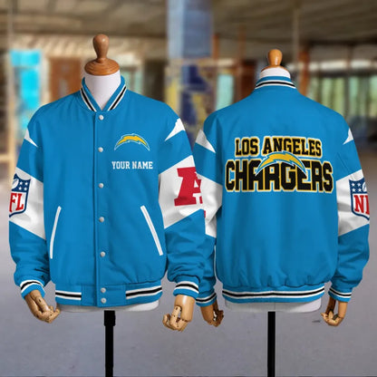 [SPECIAL OFFER] NEW CUSTOMIZED NFL09 LAC LOS ANGELES CHARGERS SATIN VARSITY & BASEBALL JACKET